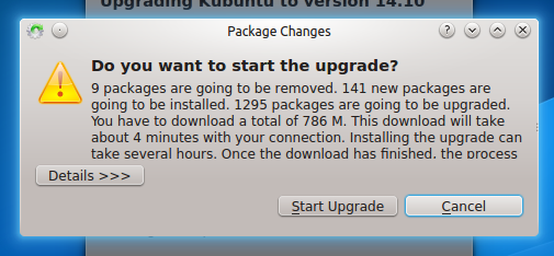 sudo apt upgrade kubuntu